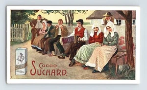 Victorian Trade Card Chocolat Suchard 1900s Akkordeon Folk Music - Bild 1 von 2
