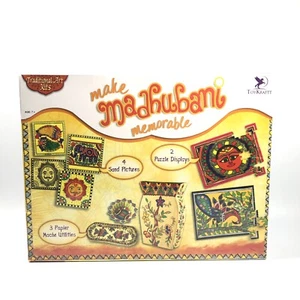 Madhubani Indien Volk traditionelle Kunst Handwerk Kit Set-Pappmaché Puzzle Sand. - Bild 1 von 5