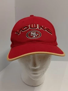Vintage San Francisco SF 49ers Steve Young NFL Red Strap Back Hat Cap 1990'S - Picture 1 of 5