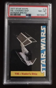 1977 STAR WARS WONDER BREAD #16 TIE VADERS SHIP PSA 8 NM RARE Not AFA CGS CGC - Picture 1 of 2