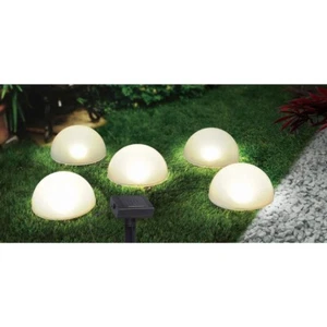 Juego de 5 lámparas LED solares enchufables diseño media bola luces exteriores jardín camino patio - Imagen 1 de 7