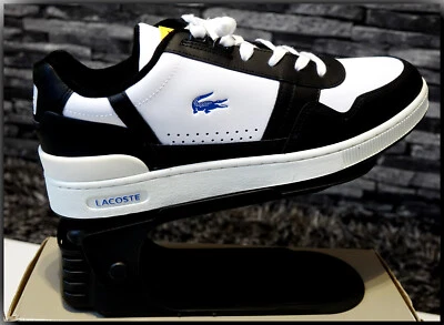 LACOSTE Herren Schuhe Sneaker Schnürschuh Leder Black / White Ortholite Sohle!