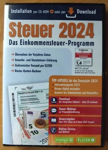 Aldi Steuer 2024 - Steuererklärung für Steuerjahr 2024 - CD-ROM NEU & OVP - Bild 1 von 2