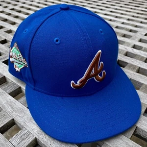 Atlanta Braves Candy Pack Almond Joy 95 WS Patch New Era 59FIFTY Mütze Club 7 3/4 - Bild 1 von 7