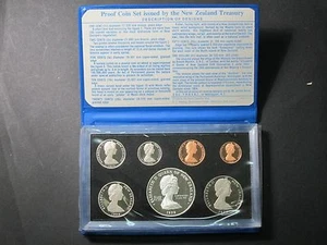 1978 NEW ZEALAND PROOF FERN DOLLAR 7 COIN SET ORIGINAL BOX & C.O.A 15,000 Made - Picture 1 of 1