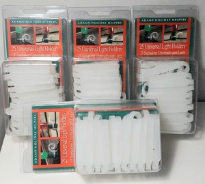 1997 Adam's Holiday Helpers Universal Light Holders Lot of 4 (25 Pieces Each) - Picture 1 of 3