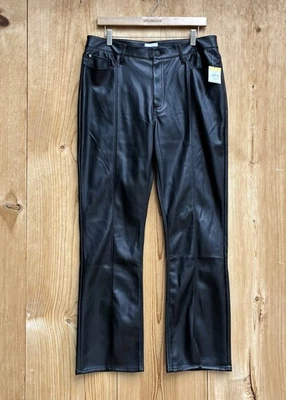 Hudson NWOT Blair Split Hem Faux Leather Pants Sz 32 - Image 1 of 4