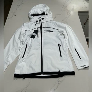 NUEVA Chaqueta cortavientos blanca para hombre Pin Fin Snow Alpha $200 XL - Imagen 1 de 16