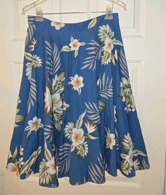 Falda Hell Bunny Vixen Floral Columpio Círculo Verde azulado Floral Retro Pinup Rockabilly XL Foto 1 de 4