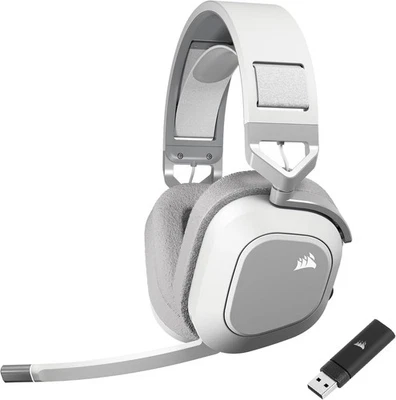 Corsair HS80 Max Wireless Gaming Headset mit Bluetooth weiß  PC Mac PS5 PS4 iCUE - Bild 1 von 4