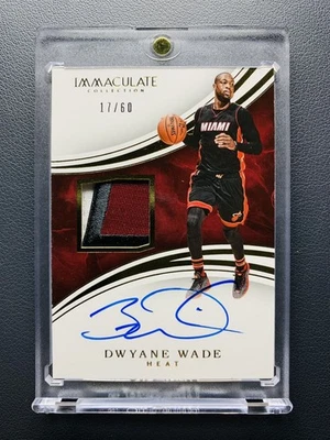 2015-16 Panini Immaculate Dwyane Wade Game Worn 3 Color SICK Patch Auto /60 HOF - Image 1 of 2