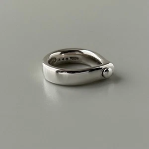 Georg Jensen Button Ring 440 TORUN AG925 US7.5 Silver Motif Men's Accessary - Picture 1 of 10