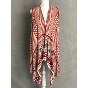 Umgee Women's M/L Aztec Open Front Waterfall Sweater Vest - Picture 1 of 5