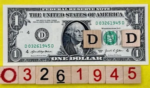UNC March 26 1945 Birthday Date Note Fancy Serial Number $1 Dollar Bill CRISP FW - Picture 1 of 8
