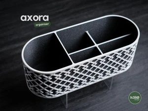 Axora Desk Organizer Black White 3D Printed Geometric Office Supply - Picture 1 of 8