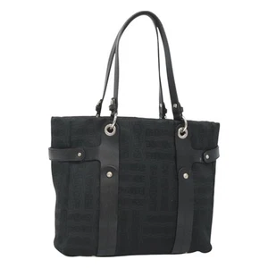 Salvatore Ferragamo Tote Bag Canvas Black Silver Auth BA2655 - Picture 1 of 22