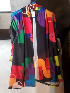 Bluse LILY Multicolor Block And Circles Print S - Bild 1 von 4