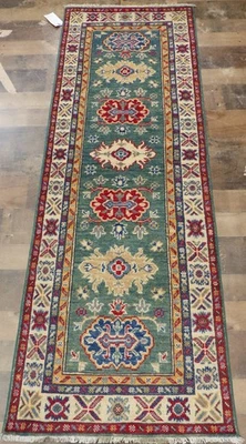 2'2'x6' New Green Pak Super Kazak hand knotted wool Oriental area rug runner - Image 1 of 4