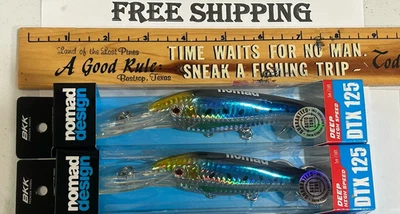 LOT OF 2 Nomad Design DTX Minnow 125 Sinking Deep High Speed SARDINE COLOR NIPS