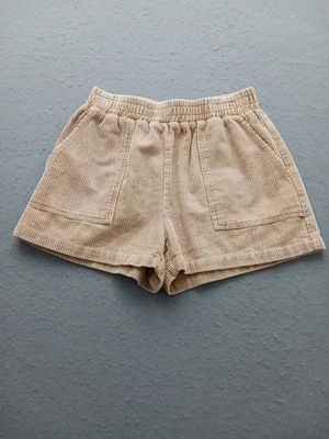 Chief Women S Shorts Tan Cotton Corduroy Solid Elastic Waist Casual Relaxed - Image 1 of 4