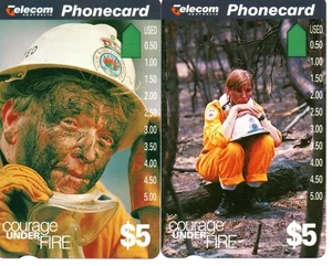 Telecom Mint Phonecards-Courage Under Fire-Set of 2 - Picture 1 of 2