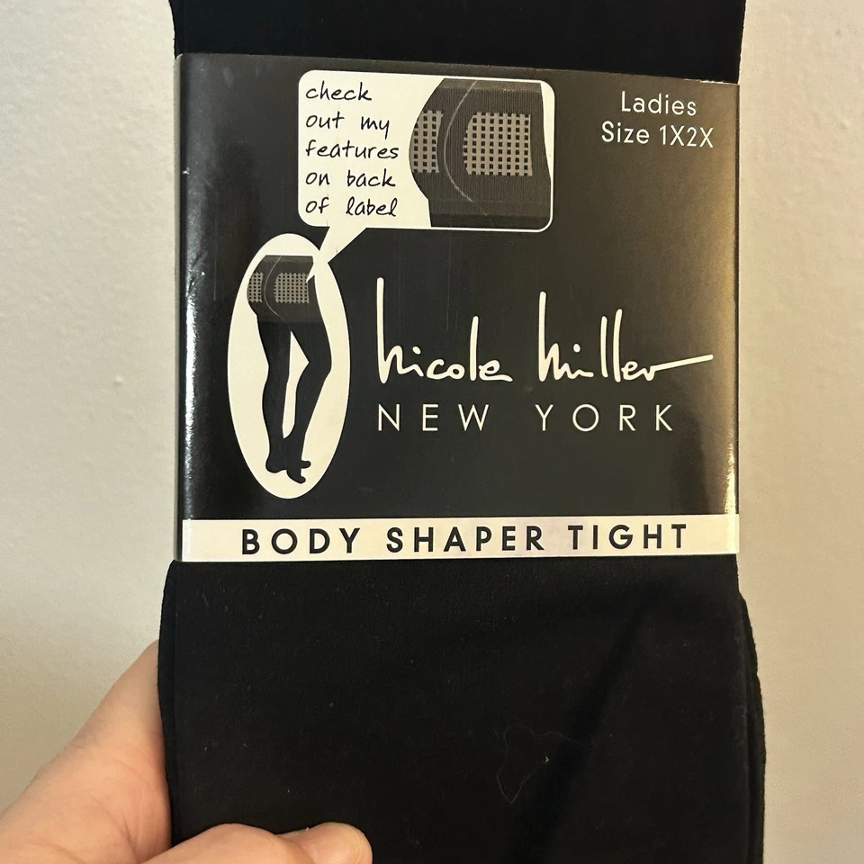 Nicole Miller Body Shaper Tights Plus Size Black New Plus Size 1x Lifts Tucks - Image 1 of 4