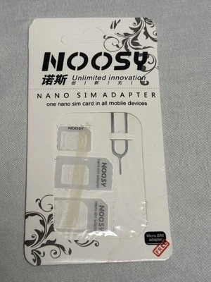 Kit convertidor estándar nano micro adaptador de tarjeta SIM Noosy con expulsor de bandeja SIM Foto 1 de 2
