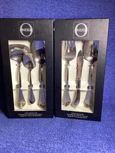 Oneida 3 Piece Hostess Set & 3 Piece Serving Set Featuring 6 Pieces 18/10 Stain - Picture 1 of 11