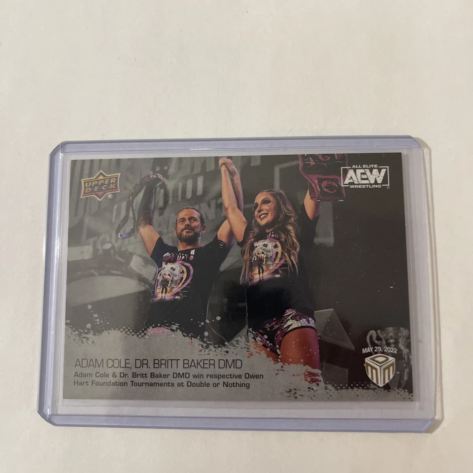 Adam Cole And Britt Baker Upper Deck AEW Match Dated Moments 2022 #11 SILVER - Image 1 of 4