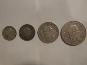 Vittorio Emanuele II serie 20 e 50 centesimi 1 e 2 lire 1863 in argento - Picture 1 of 2