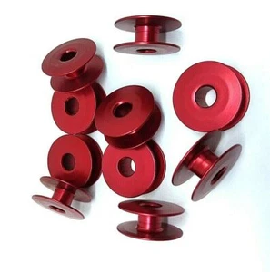 10X Bobbin (alum.),red color#272152-R for All Plain Sewerss - Picture 1 of 3