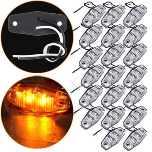 20) Light 2Diode Clear/Amber Universal Mount Clearance Side Marker Trailer Truck - Picture 1 of 6
