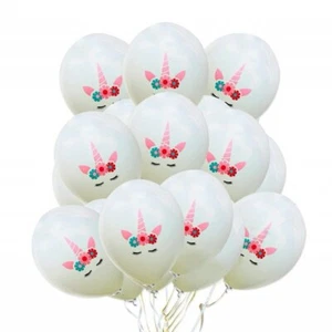 Unicorn Balloons 26 Pack 12" White PINK latex 18" Unicorn Mylar Latex Balloon - Picture 1 of 4