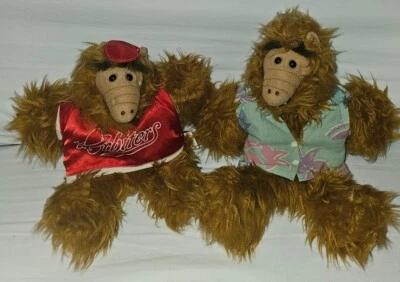 CONJUNTO de 2 Vintage 1988 ALF Peluche Burger King Títere TV Personaje Extraterrestre 10" Foto 1 de 4