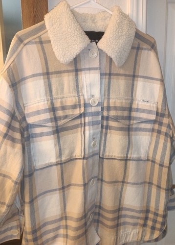 Giacca a quadri Coach usata ottima come nuova originale con colletto sherpa taglia M