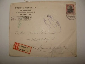 Deutschland 1917 Belgien Brüssel Briefmarkenbrief - Bild 1 von 2