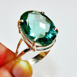 Gemstone Apatite Handmade 925 Sterling Silver Jewelry Ring Size All - Picture 1 of 1