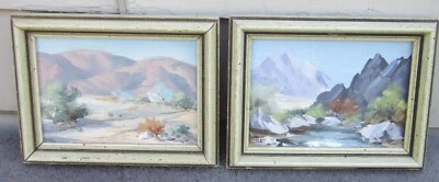 Pair of LINDA LEE KINMAN Miniature OIL PAINTINGS Arizona Landscape 5"x 7" - Image 1 of 4