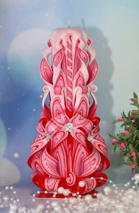 Geschnitzte kerze Deko Geschenk  Handarbeit  22cm - Bild 1 von 2