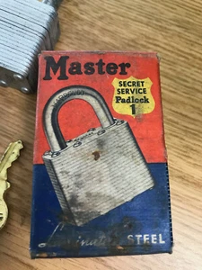 Vintage Master SECRET SERVICE Padlock #1, Original Box + 2 Keys - Bild 1 von 8