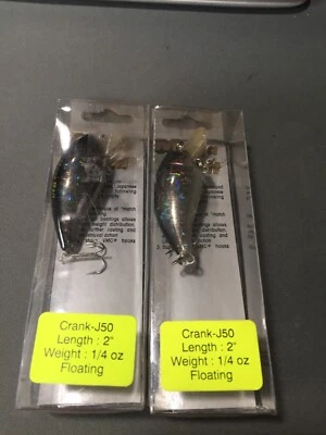 LOTE DE 2 MEGA CEBO CRANKBAITS-J50 1/4OZ 2" NUEVOS EN PAQUETES Foto 1 de 4