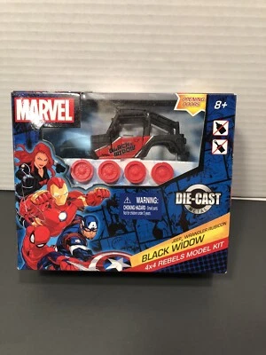 Black Widow Marvel Jeep Wrangler Rubicon 4x4 Rebels Modelo Kit Die-Cast Metal NUEVO Foto 1 de 4