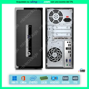 PC DESKTOP RINNOVATO HP WIN 11 INTEL i7 WI-FI WX5100 SSD 500GB RAM 32GB OFFICE - Zdjęcie 1 z 3