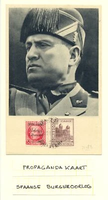 SPAIN CIVIL WAR 1937-PROPAGANDA CARD -FRANCO- VF  - Image 1 of 2