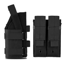 Tactical Molle Right Hand Pistol OWB Belt Holster with Double Magazine Pouch Bag
