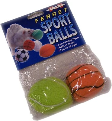 Pelotas deportivas Marshall Pet Products surtidas de hurón de 2 pulgadas, paquete de 2 Foto 1 de 2