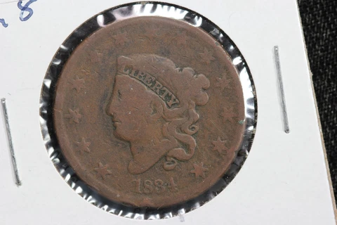 1834 Coronet Head Large Cent Small 8 Variety 21TX Cover