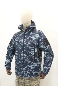 US Navy NWU Digital Camouflage Softshell Jacket Waterproof Fleece Lined Army - Picture 1 of 11