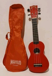 Bright Red Mahalo 4 String Ukulele with Bag - Picture 1 of 8