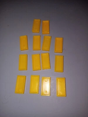 Juego de 14 dominó amarillo de repuesto Pressman Domino Rally Deluxe 1997 vintage  Foto 1 de 2